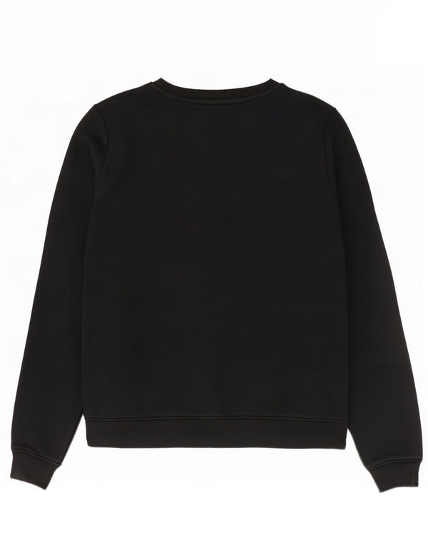 Tommy Hilfiger Womens Graphic Sweatshirt Jumper UK 14 Medium Black Cotton