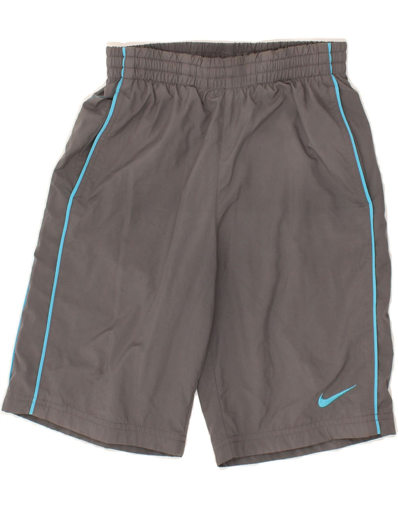 NIKE Boys Sport Shorts 8-9 Years Small Grey Polyester | Vintage Nike | Thrift | Second-Hand Nike | Used Clothing | Messina Hembry 