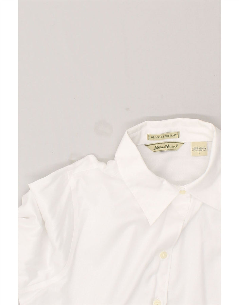 EDDIE BAUER Womens Shirt UK 16 Large White Cotton | Vintage Eddie Bauer | Thrift | Second-Hand Eddie Bauer | Used Clothing | Messina Hembry 