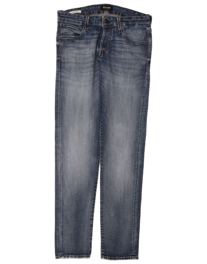 Jack & Jones Mens GLENN Slim Jeans W33 L32 Blue Cotton
