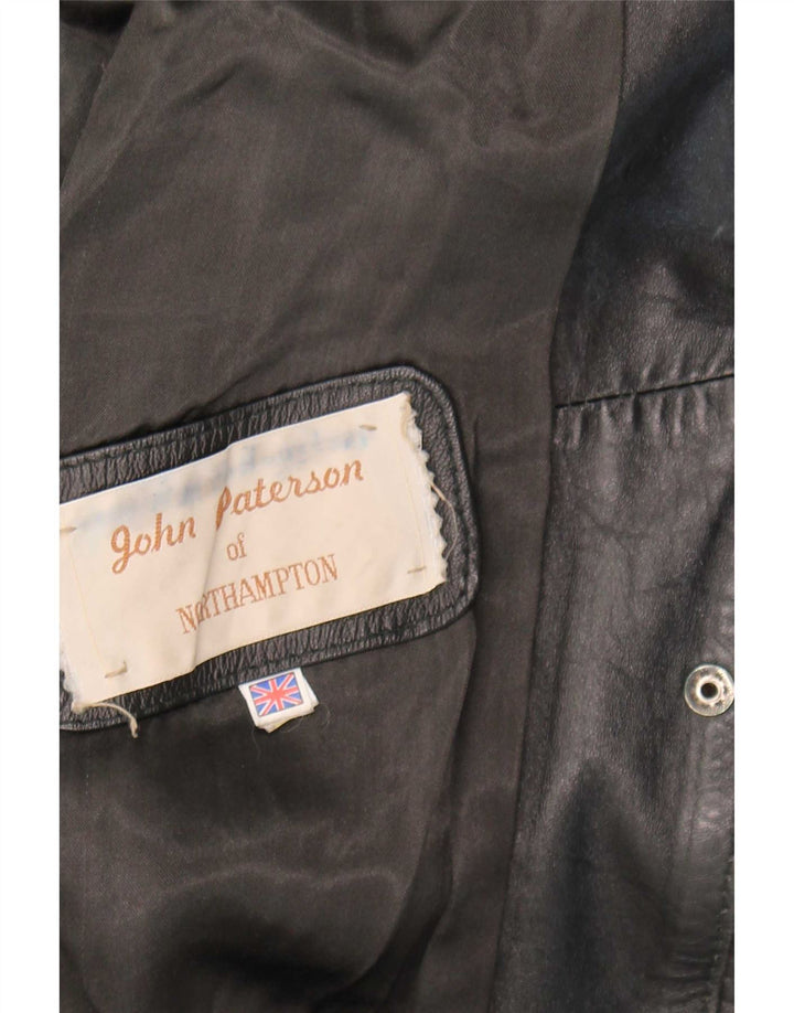 John Paterson Womens Loose Fit Leather Jacket UK 18 XL Black