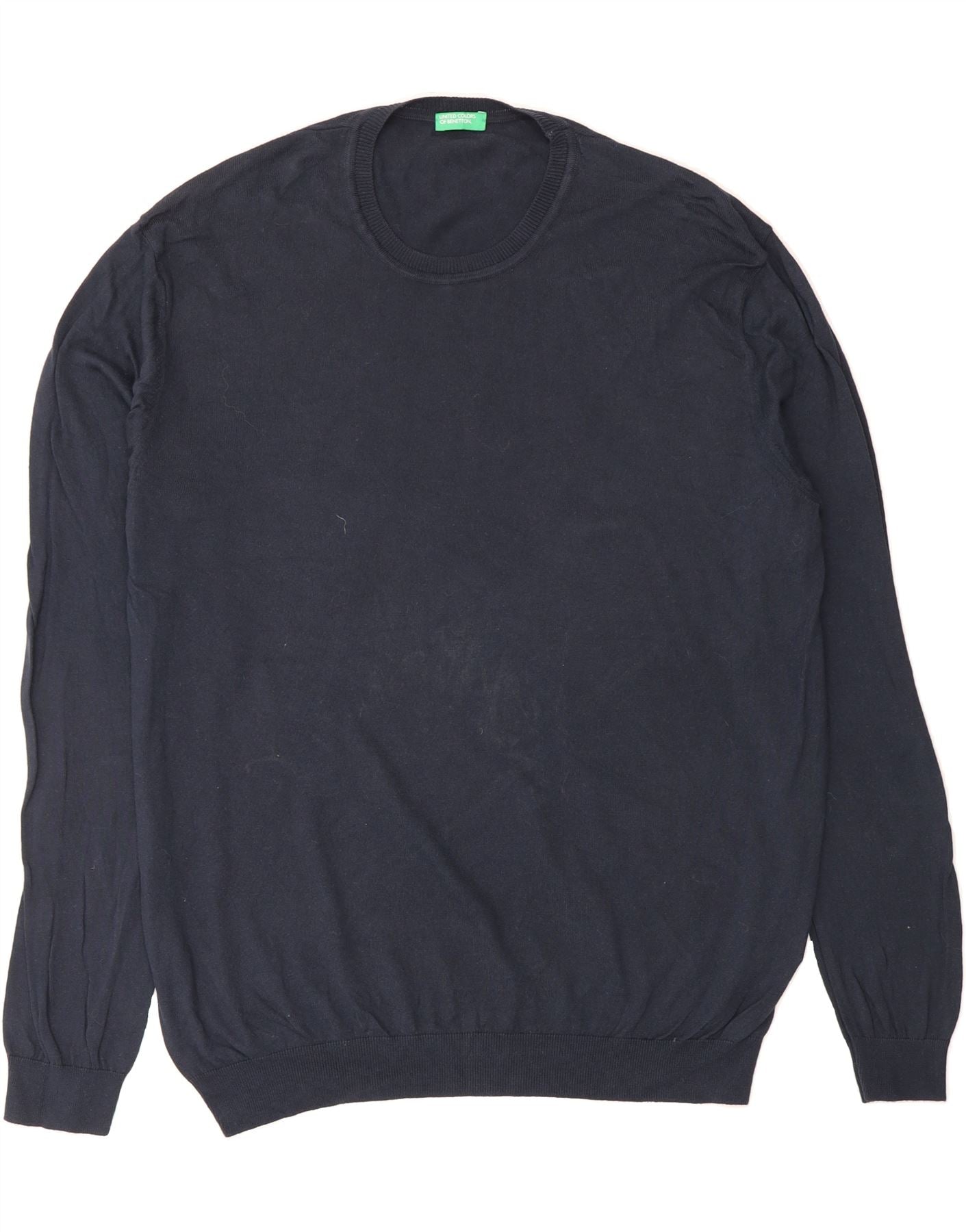 Jersey de cuello redondo BENETTON para hombre, talla XL, azul