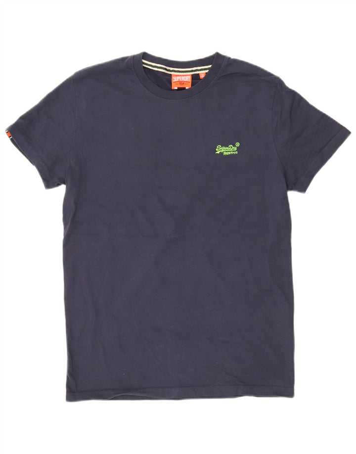 Superdry Mens T-Shirt Top Medium Navy Blue Cotton