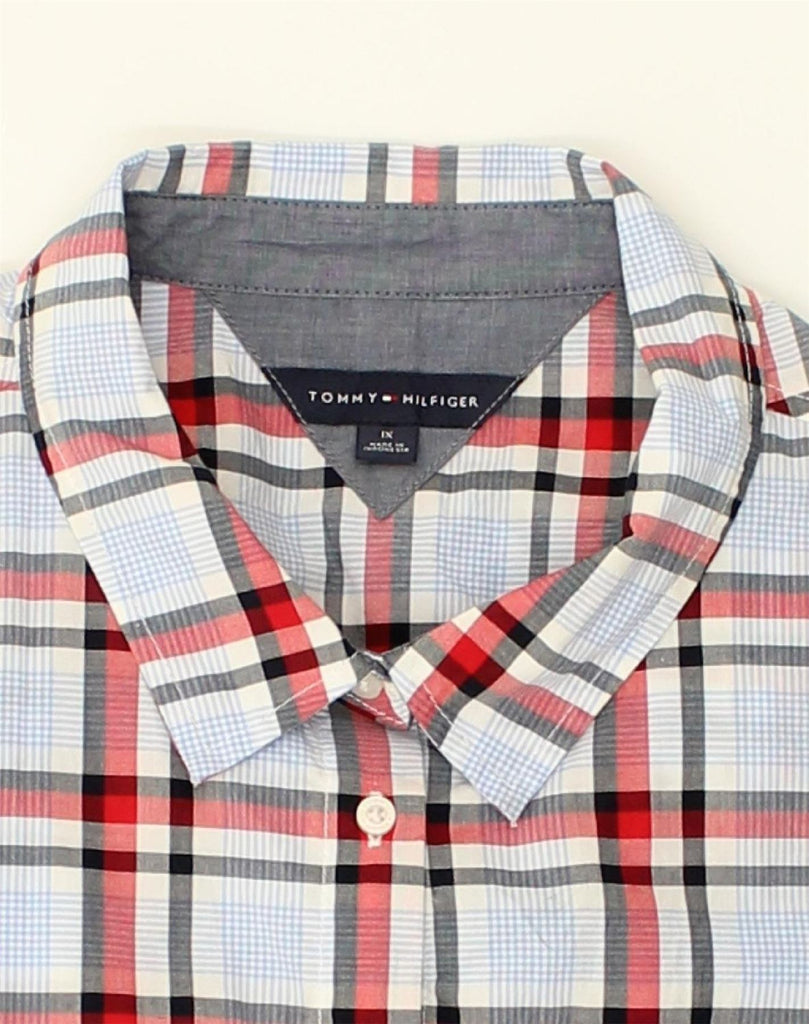 TOMMY HILFIGER Mens Shirt XL Blue Check Cotton | Vintage Tommy Hilfiger | Thrift | Second-Hand Tommy Hilfiger | Used Clothing | Messina Hembry 