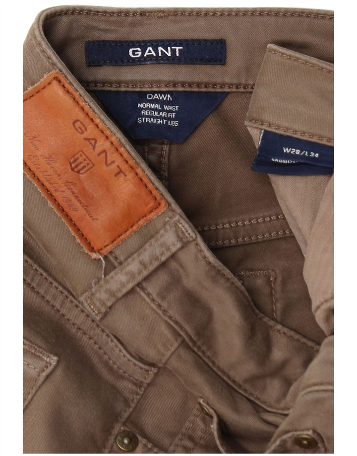 GANT Womens Dawn Straight Regular Fit Chino Trousers W28 L29 Brown Cotton