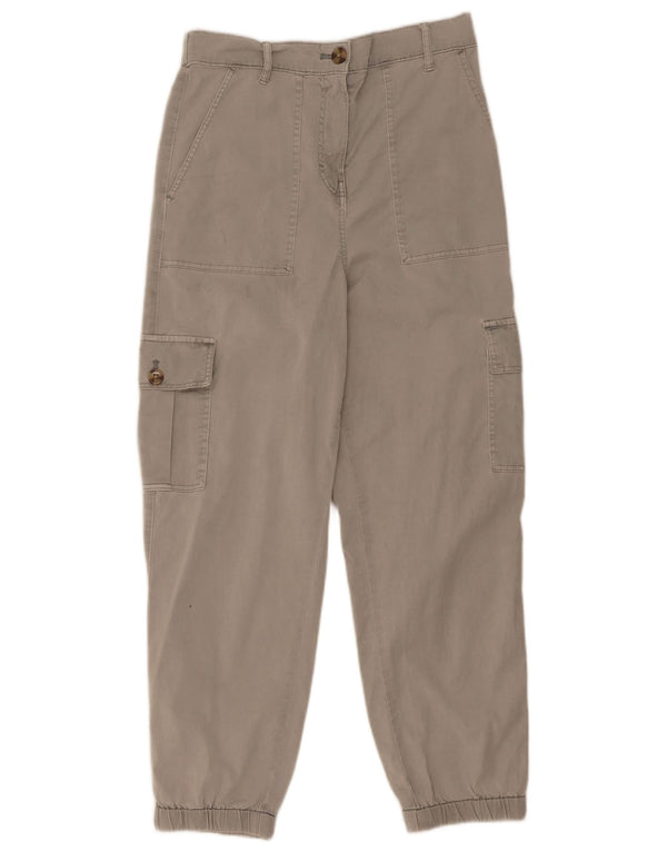 Marks & Spencer Womens Joggers Cargo Trousers UK 8 Small W26 L25 Grey