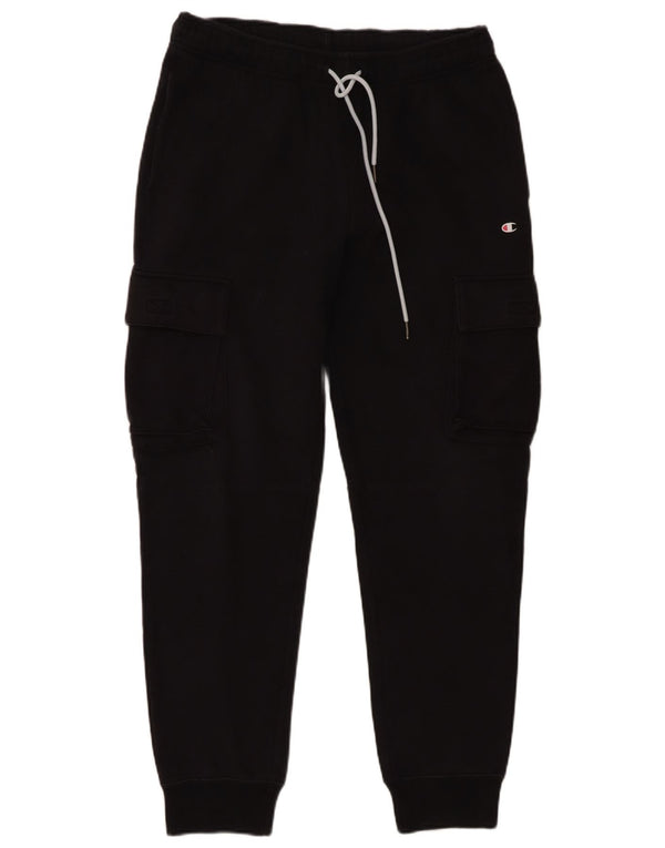 Champion Mens Cargo Tracksuit Trousers Joggers Large Black Cotton