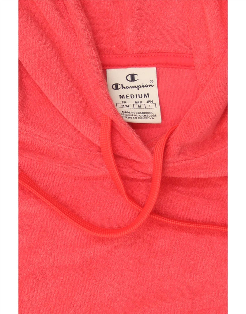 CHAMPION Womens Graphic Hoodie Jumper UK 14 Medium Pink Cotton Vintage Champion and Second-Hand Champion from Messina Hembry 