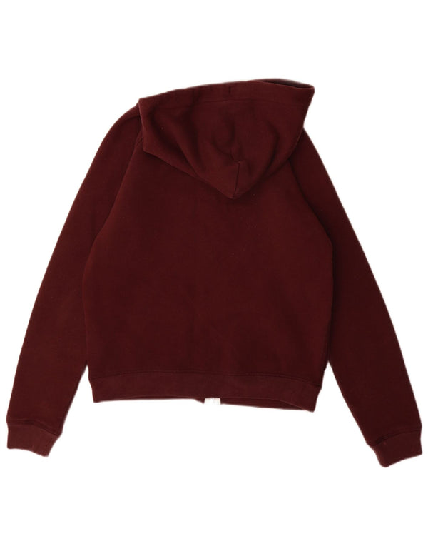 Jack Wills Womens Zip Hoodie Sweater UK 8 Small Burgundy Cotton