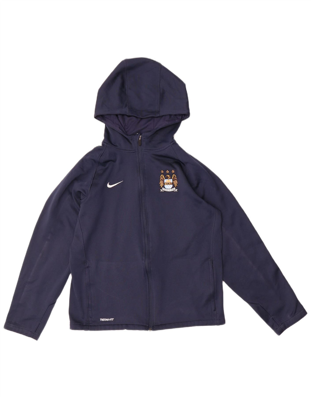 Nike Boys Zip Hoodie Sweater 13-14 Years XL Navy Blue Polyester