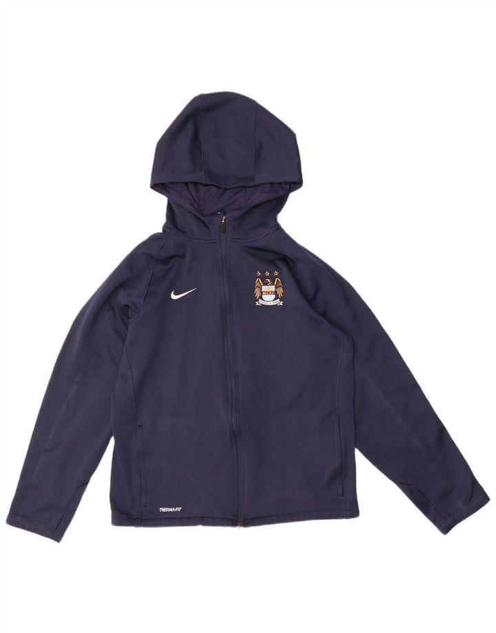 Nike Boys Zip Hoodie Sweater 13-14 Years XL Navy Blue Polyester