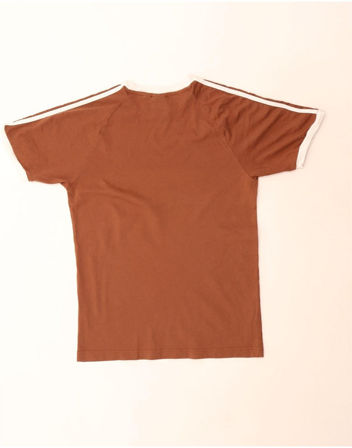 Adidas Mens T-Shirt Top Small Brown Cotton
