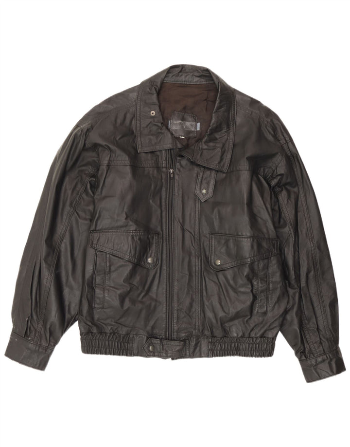 Vintage Mens Leather Jacket UK 42 XL Black