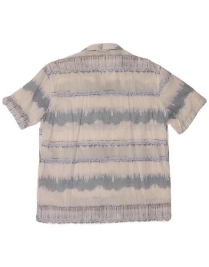 ZARA Mens Short Sleeve Shirt XL Blue Striped Cotton