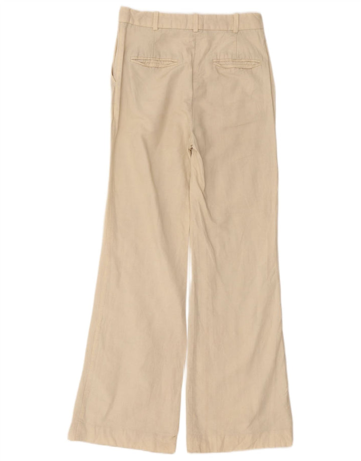 Zara Womens Bootcut Chino Trousers XS W24 L30 Beige