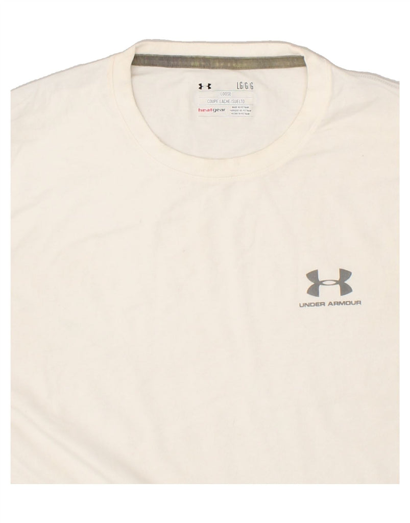 UNDER ARMOUR Mens T-Shirt Top XL White Cotton | Vintage Under Armour | Thrift | Second-Hand Under Armour | Used Clothing | Messina Hembry 