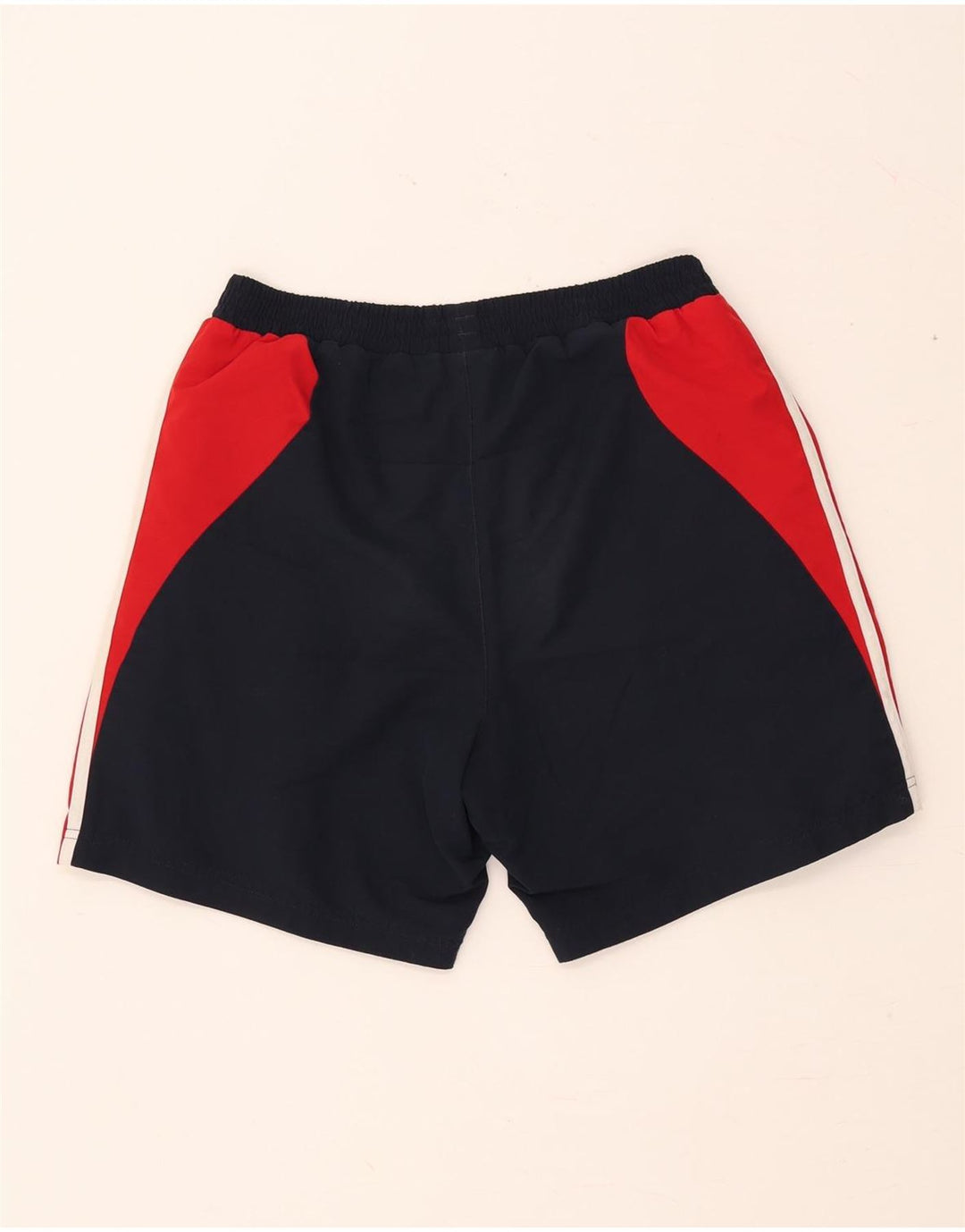 ADIDAS Boys Sport Shorts 15-16 Years Navy Blue Colourblock Polyester