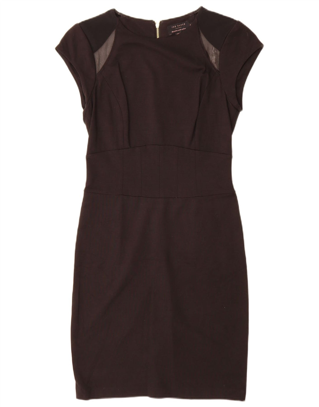 Ted Baker Womens Sheath Dress Size 2 Small Black Colourblock Viscose