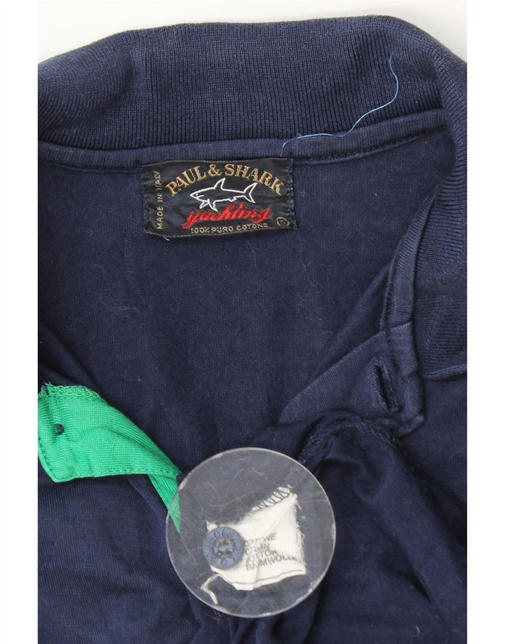 PAUL & SHARK Mens Polo Shirt Small Navy Blue Cotton