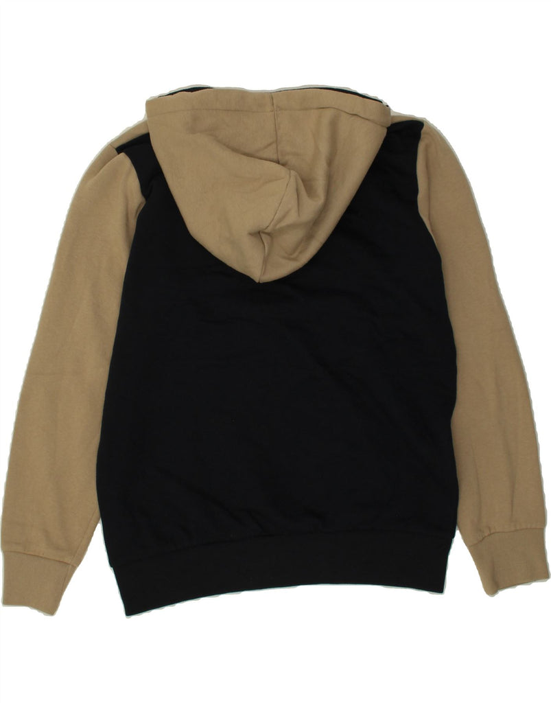 JACK & JONES Mens Graphic Hoodie Jumper Medium Black Colourblock Cotton Vintage Jack & Jones and Second-Hand Jack & Jones from Messina Hembry 