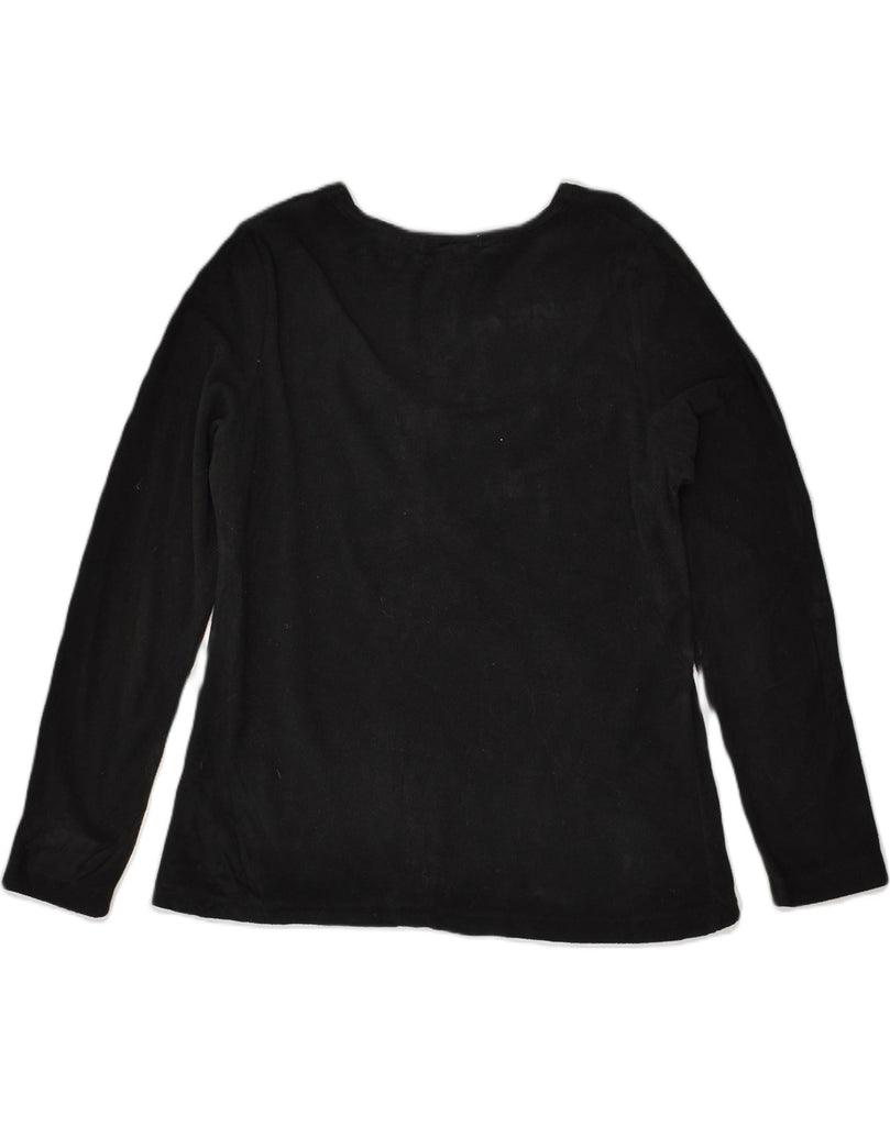 TOMMY HILFIGER Womens Top Long Sleeve UK 14 Medium Black Polyester | Vintage Tommy Hilfiger | Thrift | Second-Hand Tommy Hilfiger | Used Clothing | Messina Hembry 