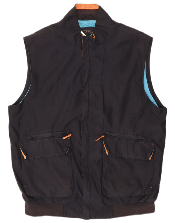 Paul & Shark Mens Yachting Utility Gilet UK 42 XL Navy Blue Polyester