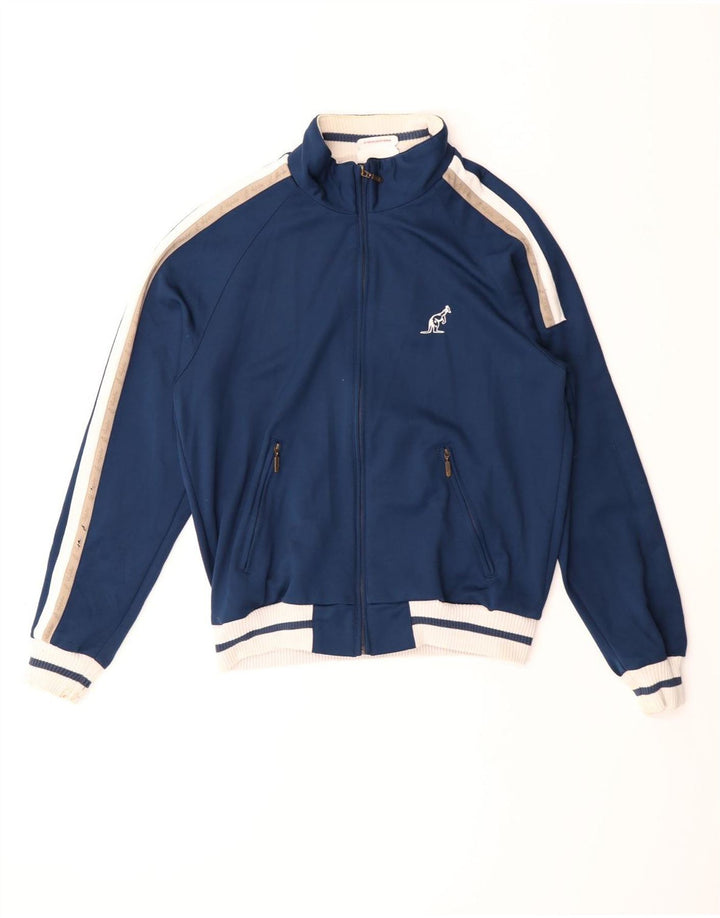 AUSTRALIAN L'ALPINA Mens Tracksuit Top Jacket IT 46 Small Blue Polyester