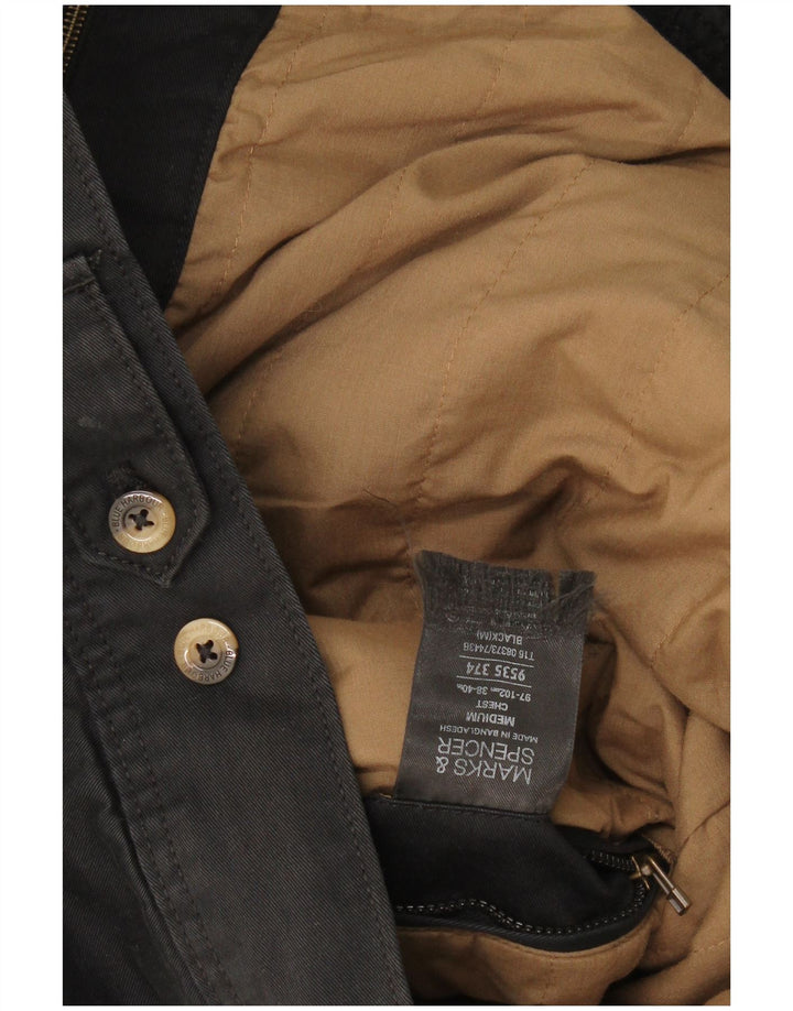 Marks & Spencer Mens Bomber Jacket UK 38 Medium Black