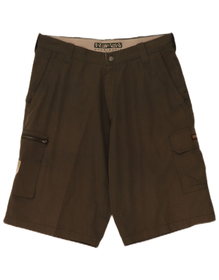 Aspen Mens Cargo Shorts IT 50 Large W34  Khaki Cotton