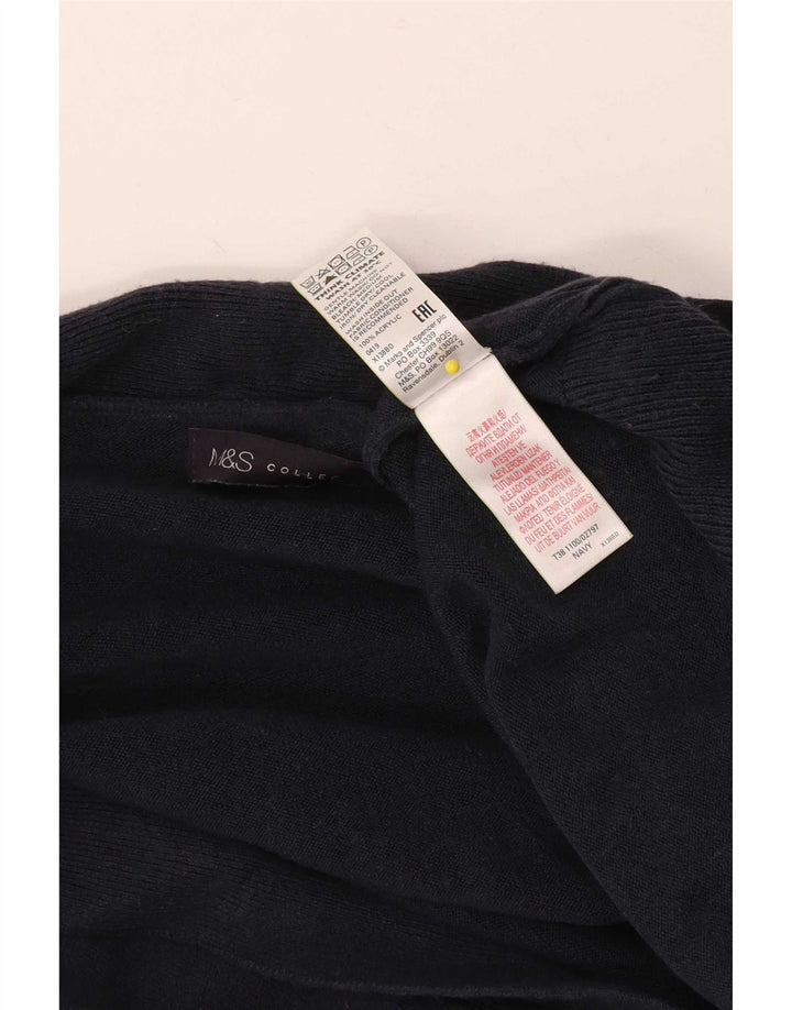 Marks & Spencer Womens Open Cardigan Sweater Small Navy Blue Acrylic