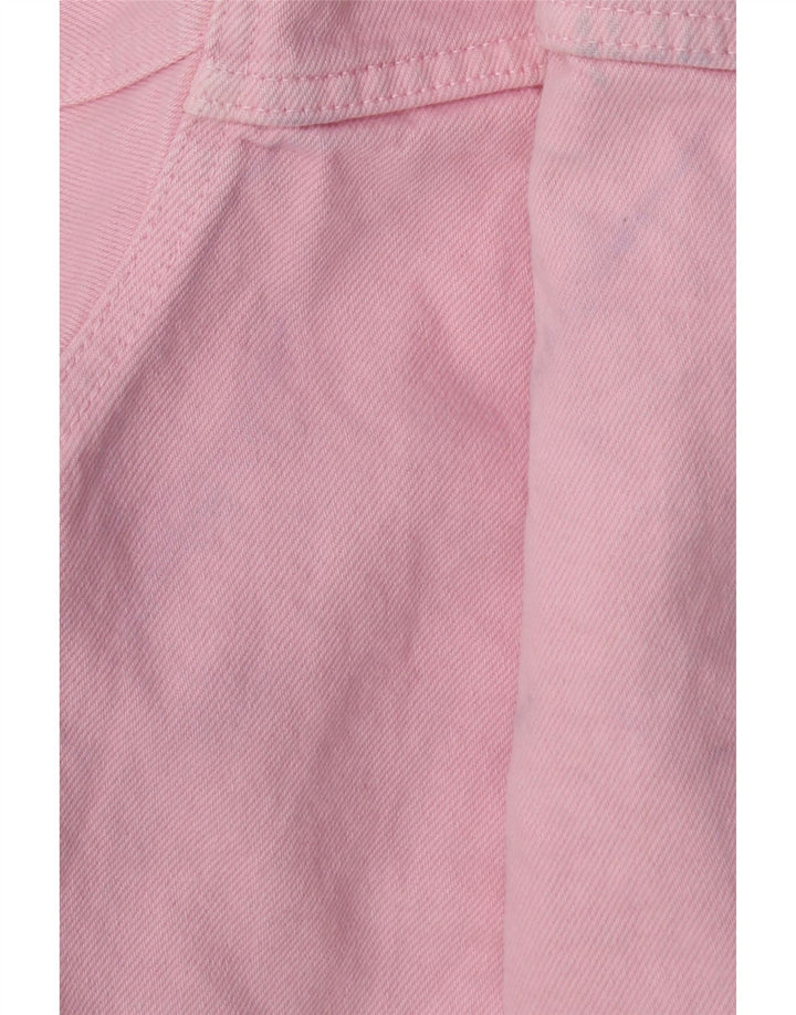 ZARA Womens Oversized Denim Jacket UK 10 Small Pink Cotton
