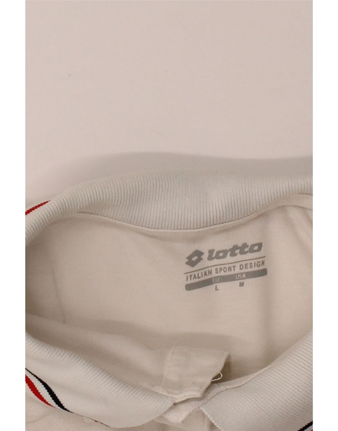 LOTTO Mens Polo Shirt Large Off White Cotton Vintage Lotto and Second-Hand Lotto from Messina Hembry 