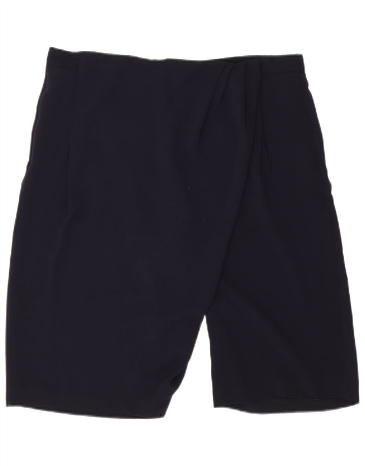 Zara Womens Chino Shorts Large W32  Navy Blue Polyester