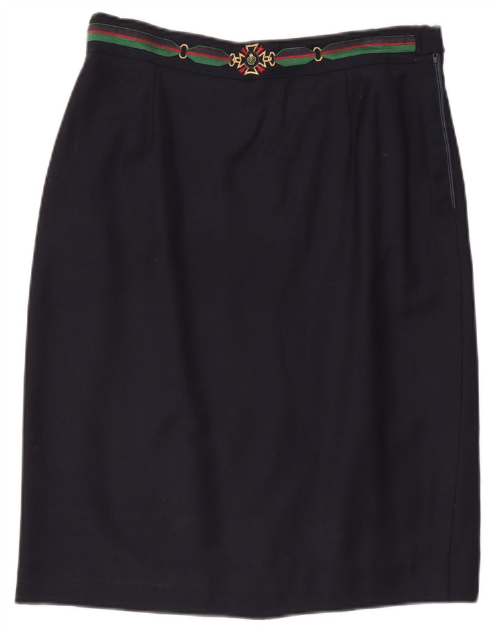 Marly's Womens Pencil Skirt IT 48 XL W32  Navy Blue