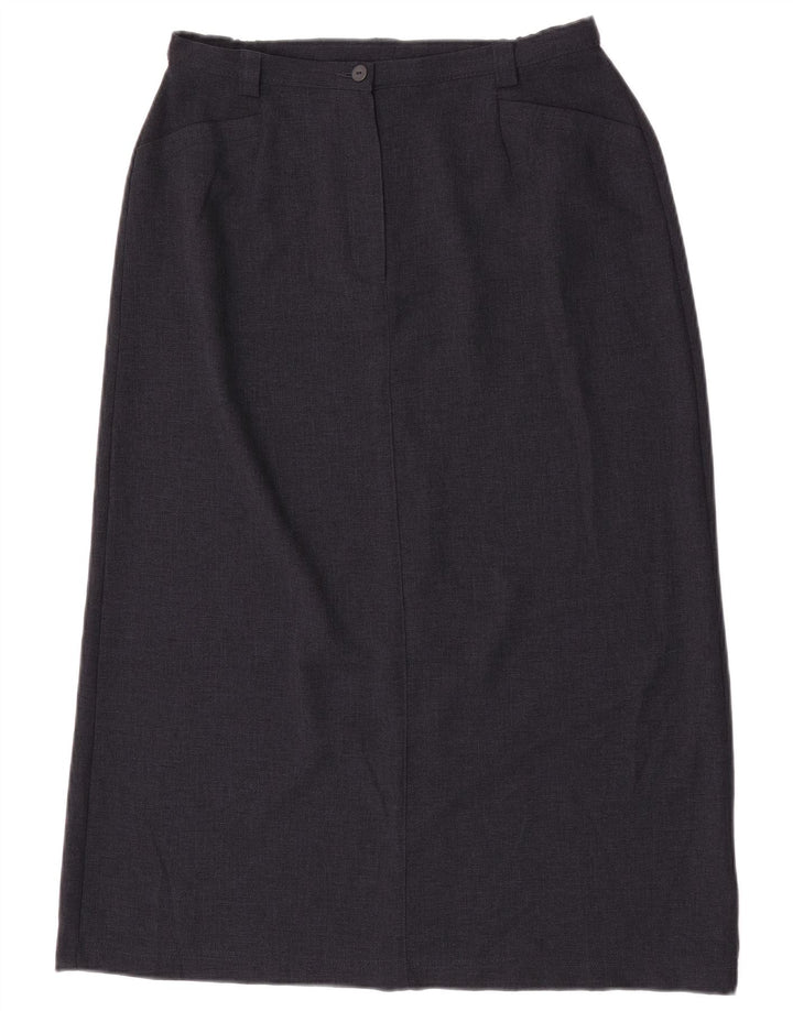 Marks & Spencer Womens Midi Skirt UK 16 Large W32  Navy Blue Polyester
