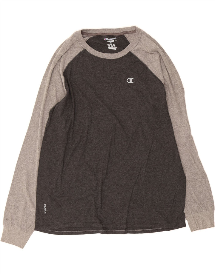 CHAMPION Mens Top Long Sleeve XL Grey Colourblock Vintage Champion and Second-Hand Champion from Messina Hembry 