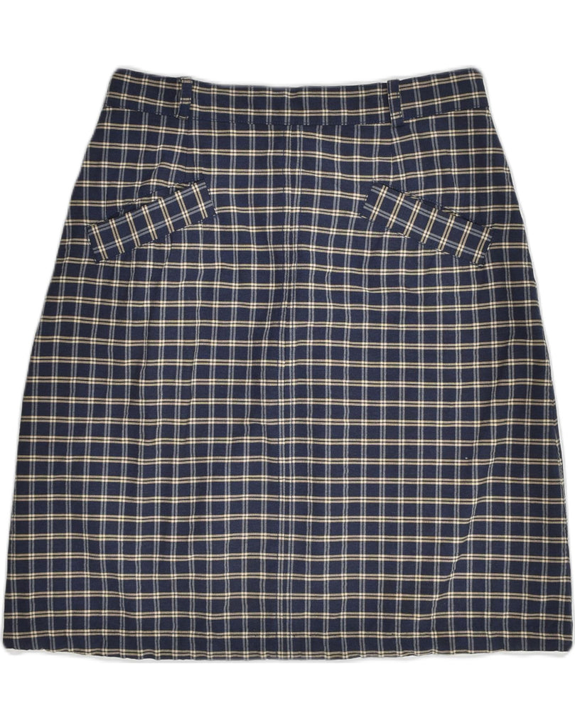 BELFE & BELFE Womens A-Line Skirt IT 44 Medium W29 Navy Blue Check | Vintage Belfe & Belfe | Thrift | Second-Hand Belfe & Belfe | Used Clothing | Messina Hembry 