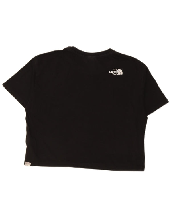 The North Face Womens Crop Graphic T-Shirt Top UK 14 Medium Black Cotton