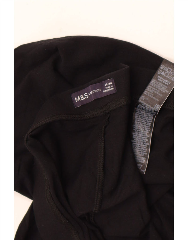MARKS & SPENCER Womens Leggings UK 14 Large Black Cotton