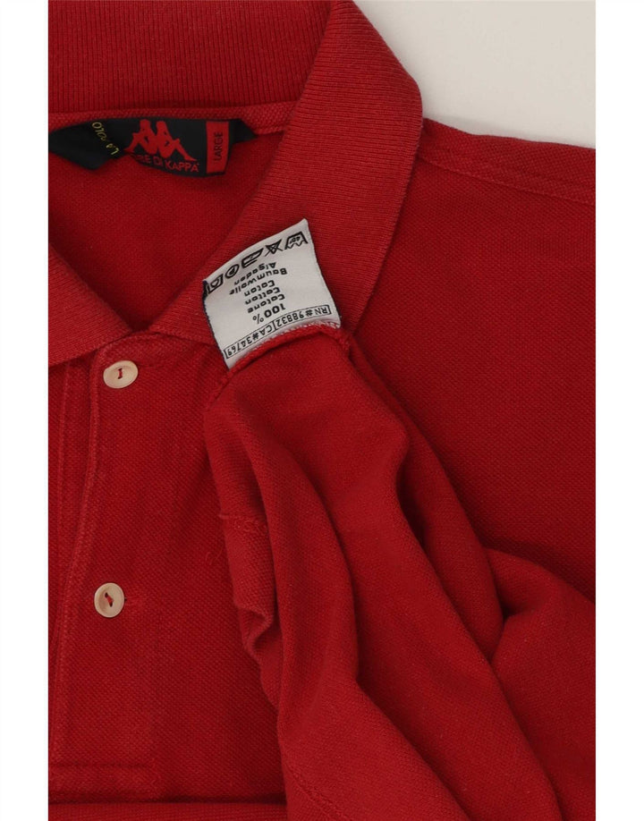 Kappa Mens Polo Shirt Large Red Cotton