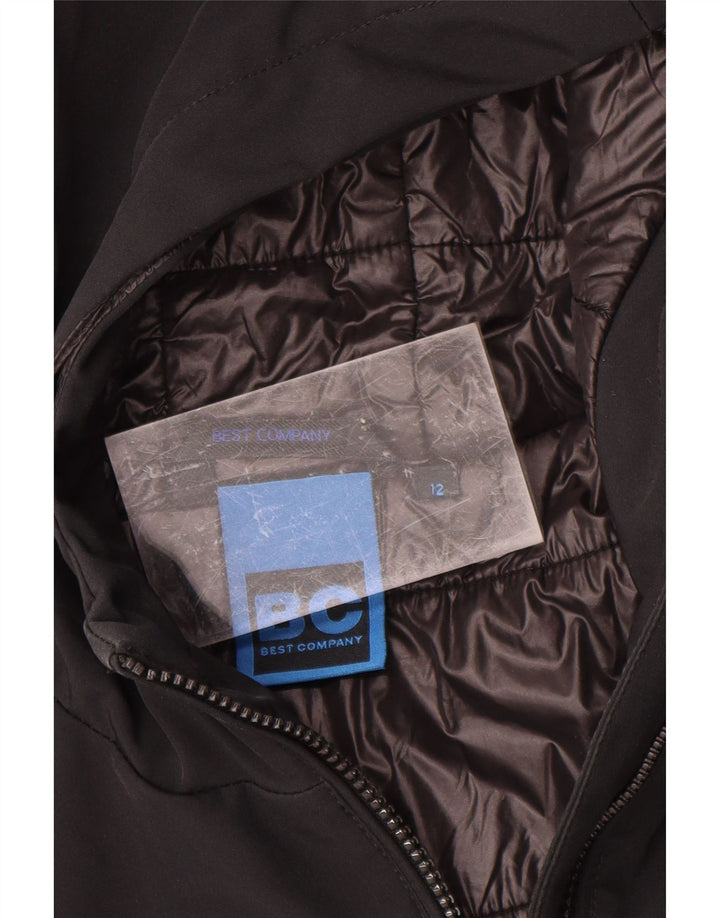 BEST COMPANY Womens Hooded Windbreaker Jacket UK 12 Medium  Black Vintage Best Company and Second-Hand Best Company from Messina Hembry 