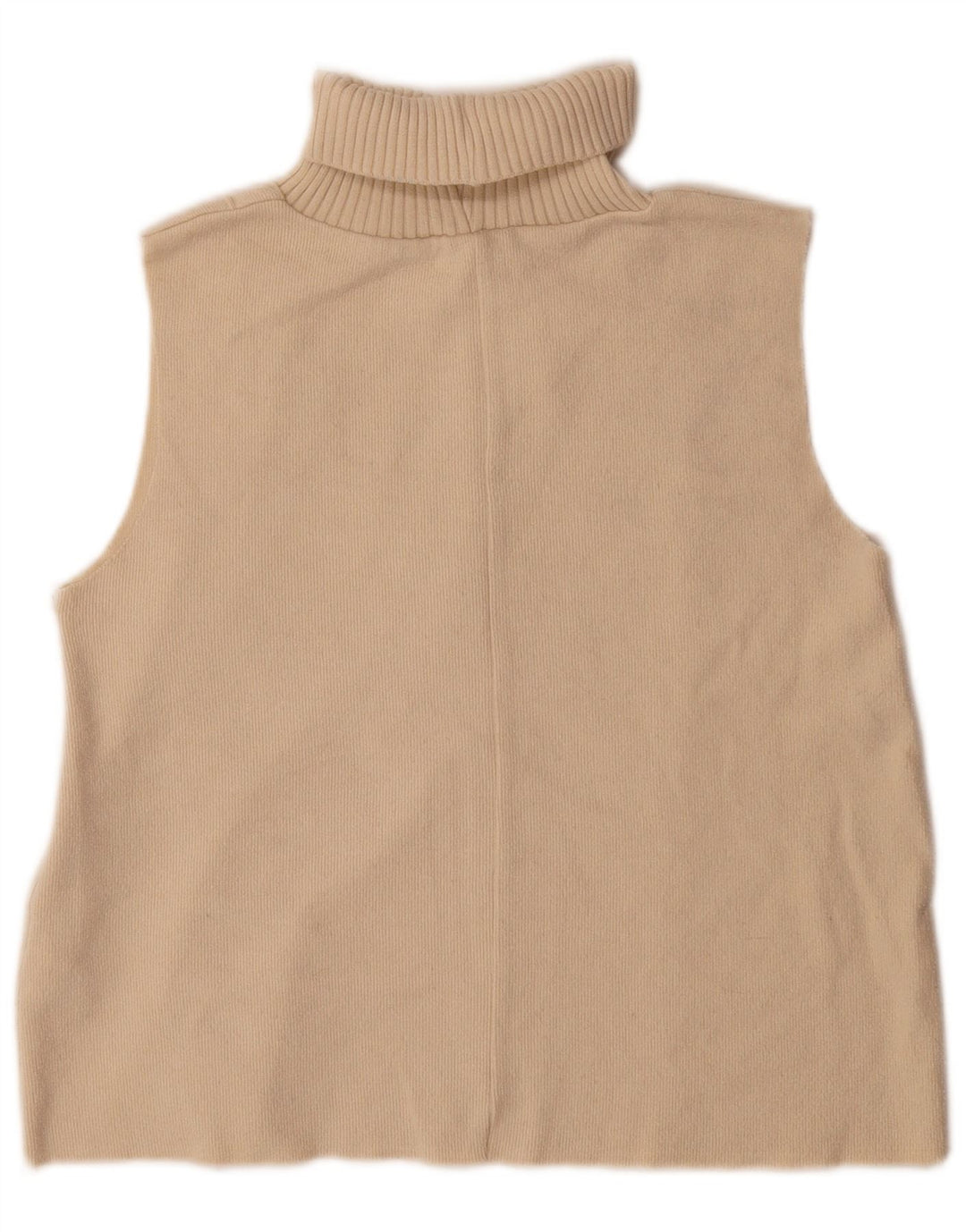 Zara Womens Vest Tank Top UK 10 Small Beige Polyester