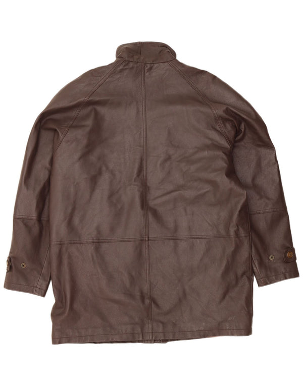Vintage Mens Leather Jacket UK 40 Large Brown Leather