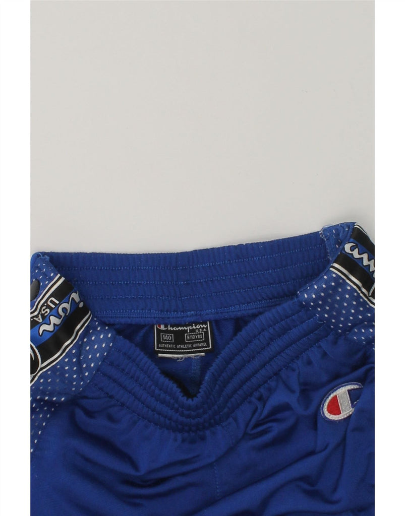 CHAMPION Boys Sport Shorts 9-10 Years Blue Polyester | Vintage Champion | Thrift | Second-Hand Champion | Used Clothing | Messina Hembry 