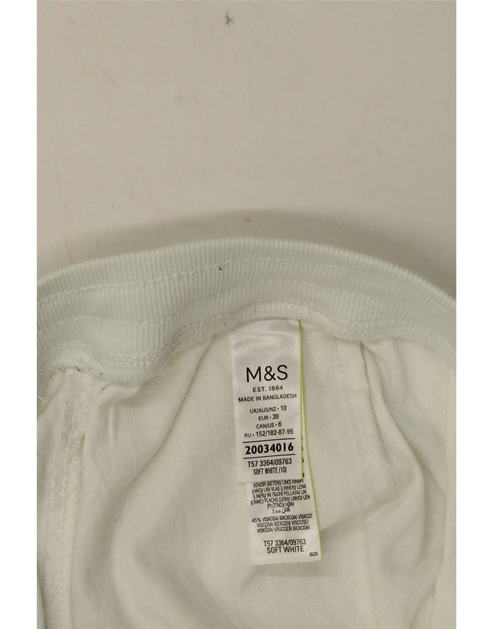 MARKS & SPENCER Womens Chino Shorts UK 10 Small W28 White Colourblock