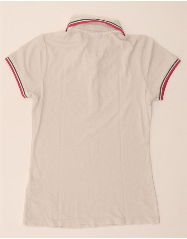 Diadora Womens Polo Shirt UK 10 Small White Cotton