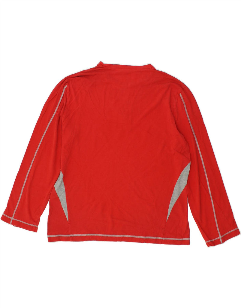 FILA Mens Graphic Top Long Sleeve Medium Red Colourblock | Vintage Fila | Thrift | Second-Hand Fila | Used Clothing | Messina Hembry 