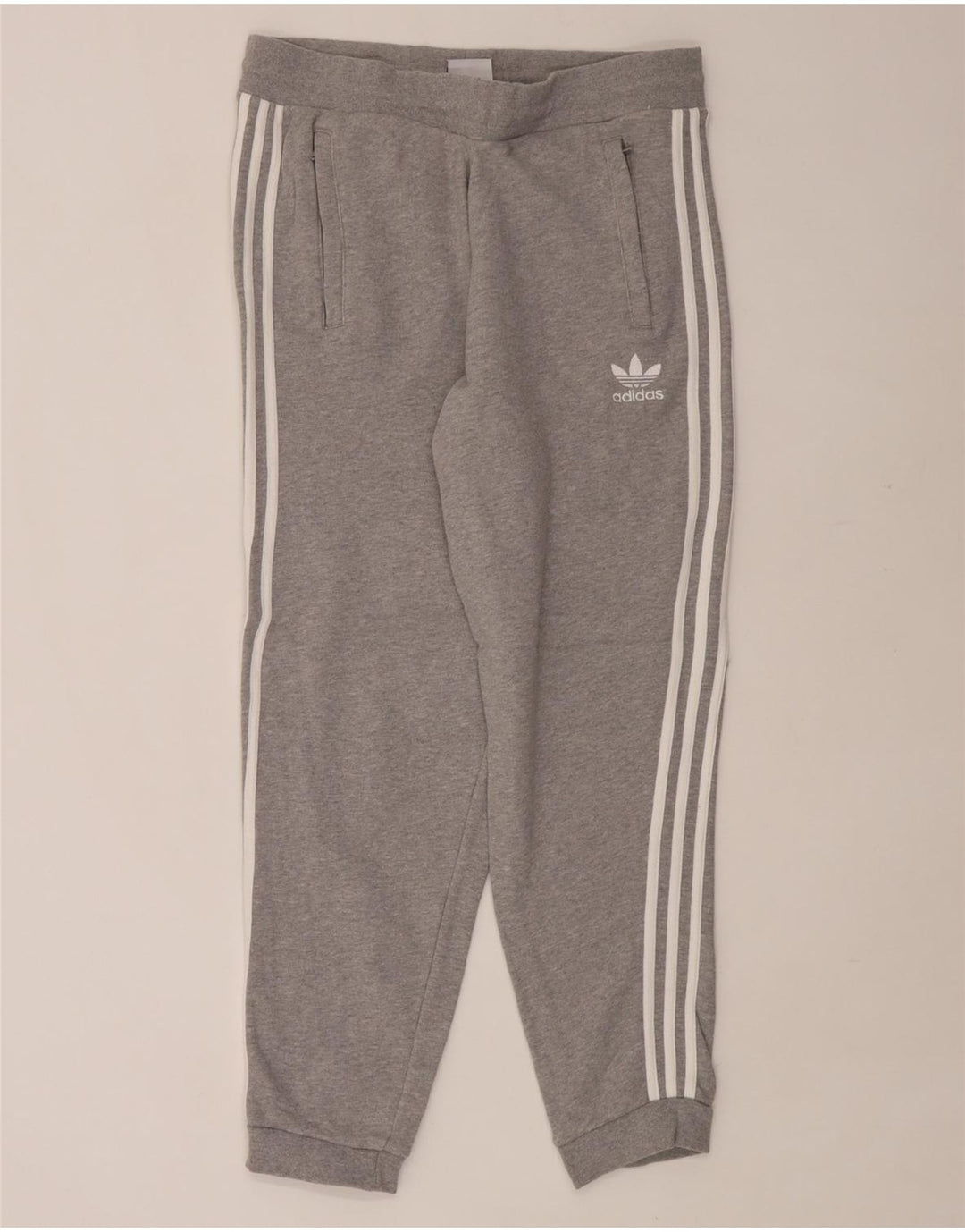 ADIDAS Mens Tracksuit Trousers Joggers Large Grey Cotton