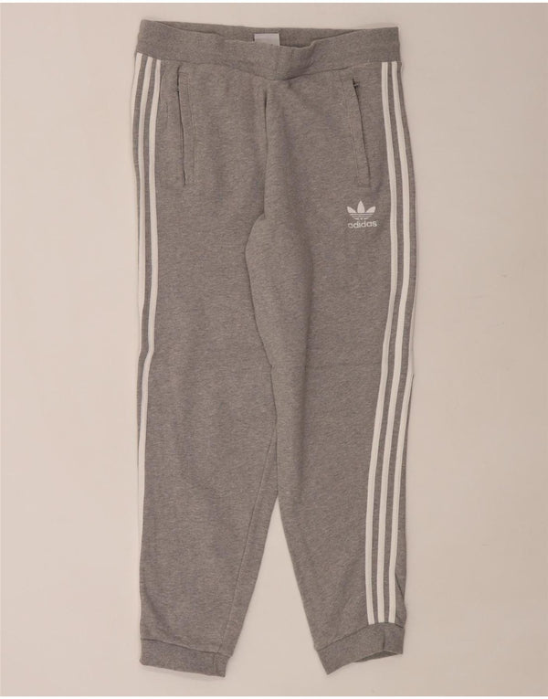 ADIDAS Mens Tracksuit Trousers Joggers Large Grey Cotton