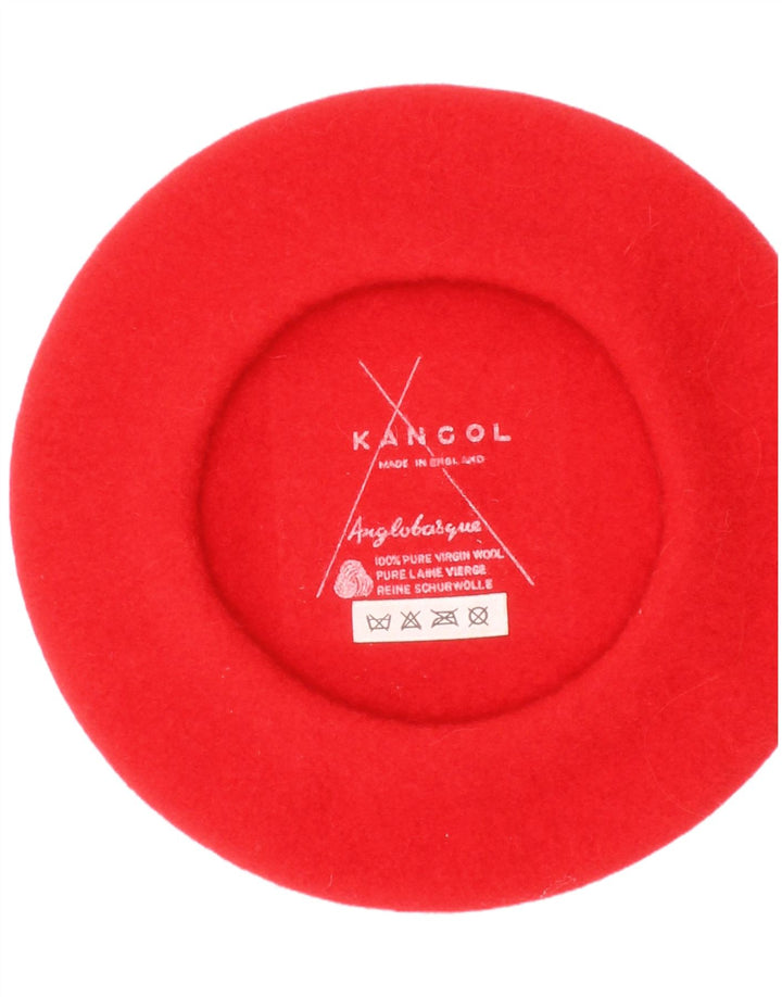 Kangol Womens Beret Hat One Size Red Virgin Wool